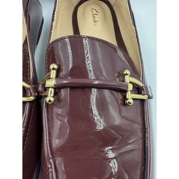 Clarks Women’s Size 9.5 Merlot Slip-On Loafer Leather Burgundy/Red - Image 4