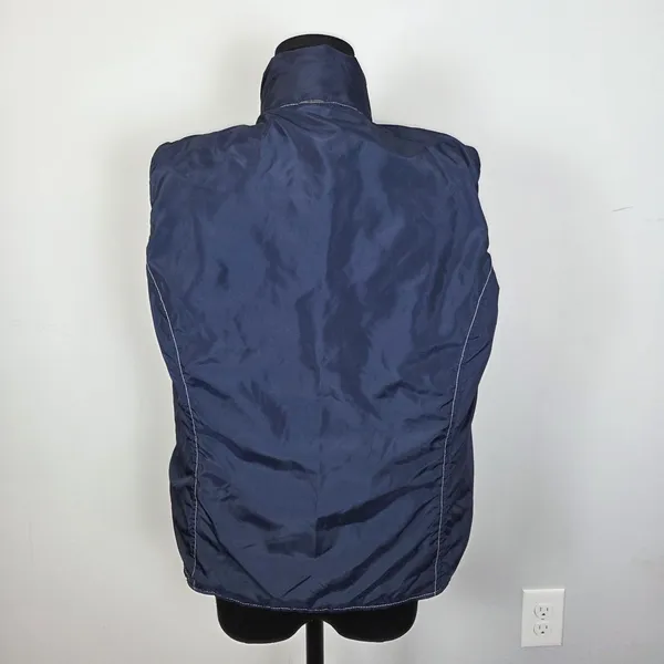 Ariat Puffer Vest Women’s Size Small Blue Floral Silver Reversible Zip Up - Image 6