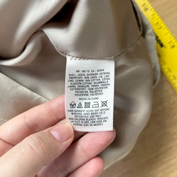 Maeve Flaxen Shimmer Linen Dress Anthropologie Nude Cream Size M / 10 - Image 5