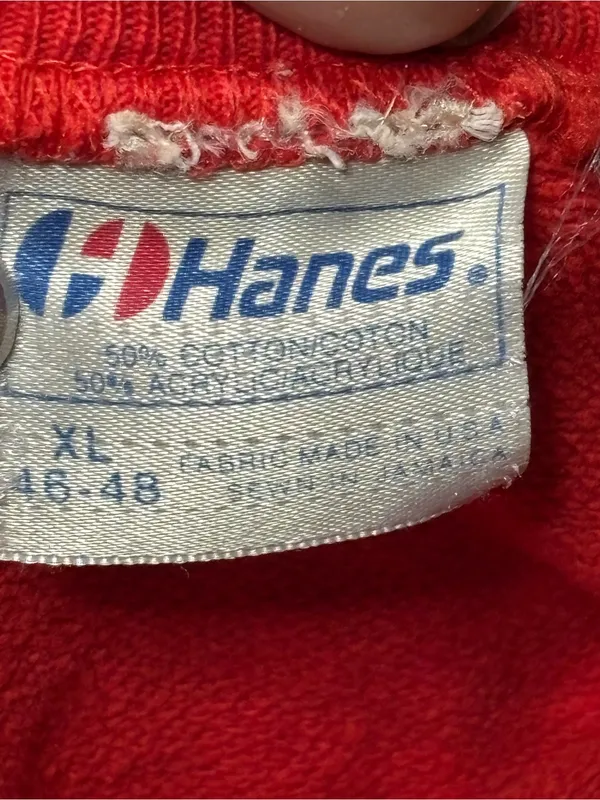 Hanes Red Crewneck Sweatshirt with Classic Label XL - Image 13