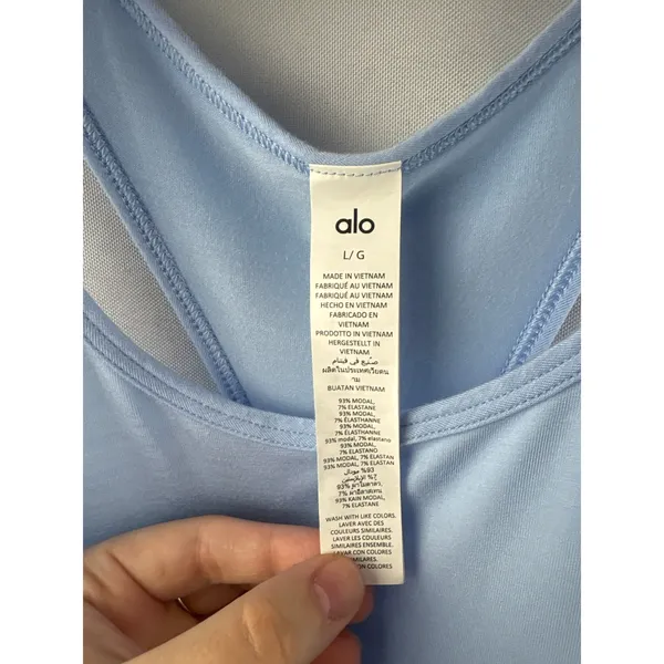 Women’s Alo All Day Tank Sky Blue Size L - Image 5