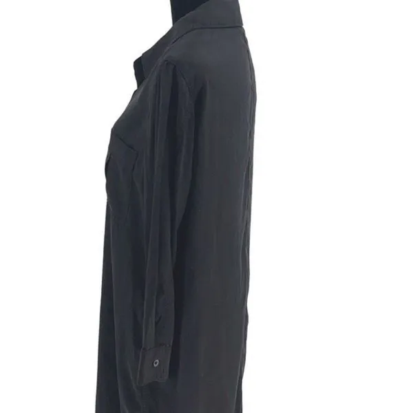 Carly Jean LA Womens 1/2 Button Front‎ Tencel Collared Dress Black Medium NWT - Image 3