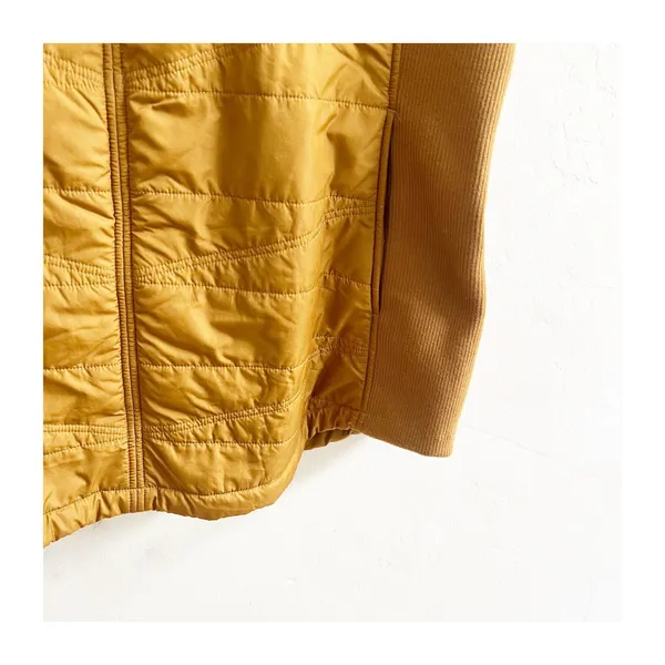 prAna Quilted Vest Women XL Mustard Sherpa Lined Sleeveless Turtle Neck Pullover - Image 5