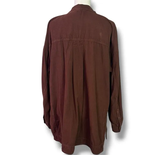 Anthropologie Pilcro Corduroy Popover Tunic Top in Brown Large 70s Fall Bohemian - Image 7