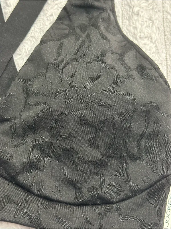 Jockey Black Seamless Floral-Texture Sports Bra - Image 4