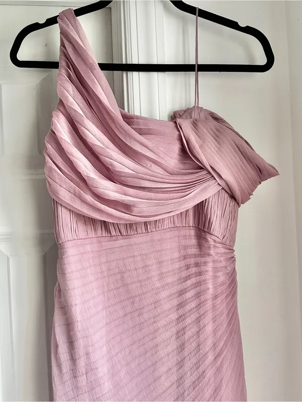 AMUR Joelle Pleated Draped Asymmetrical Gown - Image 8