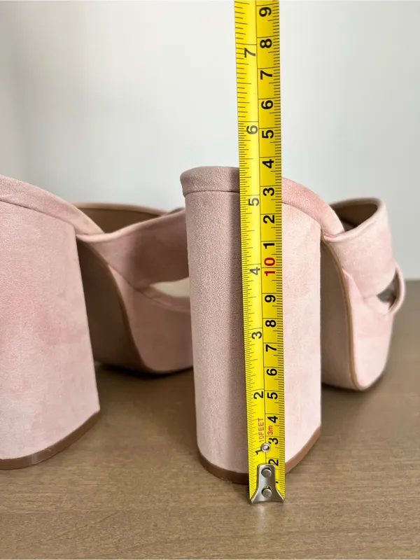 Lulu's Pale Pink Aliany Platform Mule Heels size 8 - Image 4