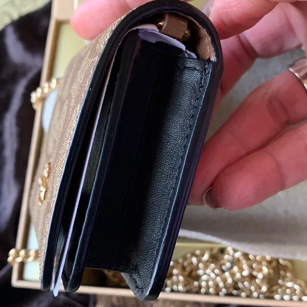 Authentic COACH Signature leather/coated canvas wallet on chain & 2 charms - Image 3