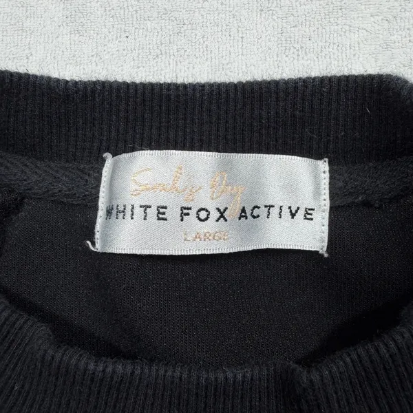 White Fox Active x Sarah’s Day Sweatshirt Womens Large Black Chevron Pullover - Image 2