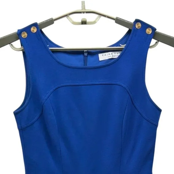 Trina Turk‎ Fit And Flare Party Dress Blue 4 - Image 4