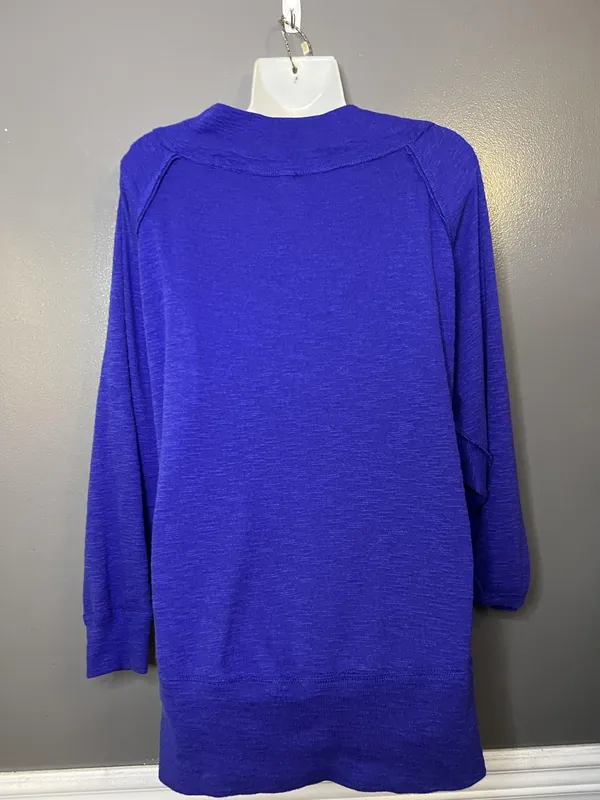 We The Free Sweater Tunic Womens Large Blue Boat Neck Lightweight Knit Raglan - Image 7