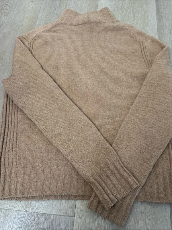 J Crew Camel Tan Knit Mock Neck Wool Alpaca Sweater - Image 6
