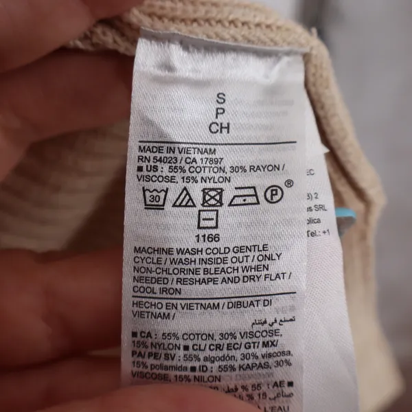 Old Navy Cardigan Women S Livaeco Beige Ribbed Knit Open Front Longline Exc - Image 3