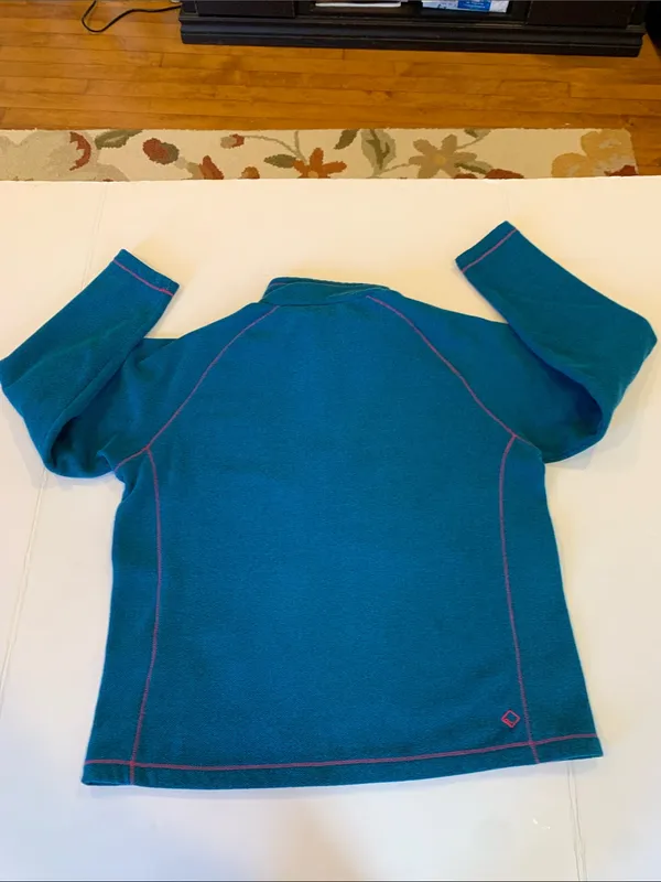 Regatta Women’s XL Extra Large Teal Contrast Knit Quarter-Zip Fleece Pullover - Image 2