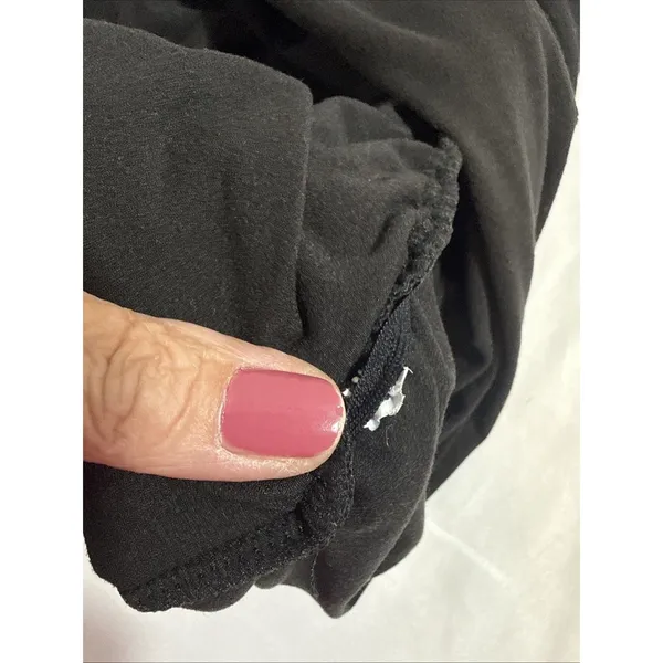 Black Maternity T-Shirt Women's M Black with Pocket V Neck Gathered Sides - Image 5