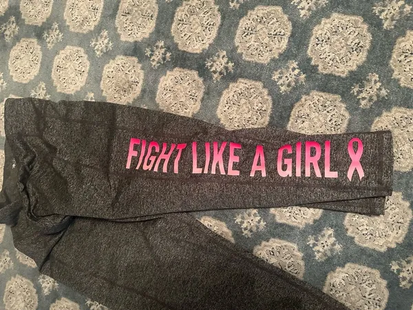 Ideology XL crop leggings grey Run Like a Girl pink logo nwot - Image 3