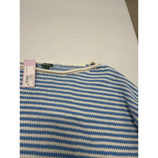 Wild Fable Blue Cream Striped Knit Boat Neck Sweater Plus Size 4X NWT - Image 5