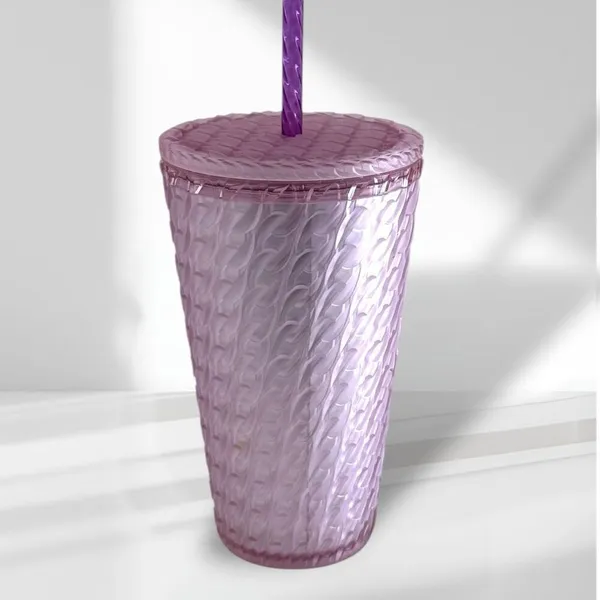 NWT Starbucks Pink Soft Touch Chain Tumbler 16oz - Image 3