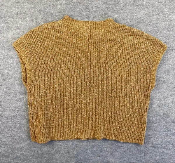 Free People Beach Freya Sweater Tee Shirt Top Orange Knit Pocket Small - Image 5