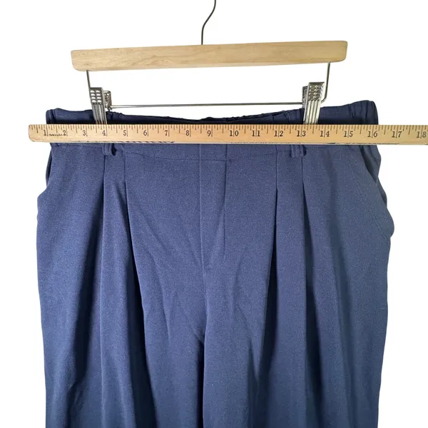 Halara Flex High‎ Waisted Pocket Wide Leg Waffle Work Pants Womens XL Tall Navy - Image 4
