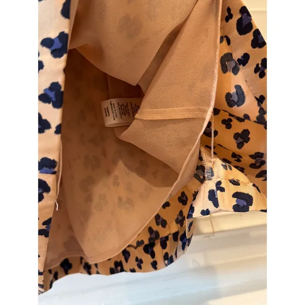NEW Rebecca Taylor Mini Dress Tie Waist Cappuccino Print Silk Blend‎ Size 0 $395 - Image 5