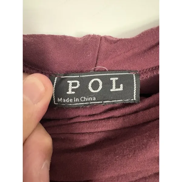 POL Oversized Hooded Tunic Top Boho Purple Braided Trim Crochet Lagenlook‎ M/L - Image 5