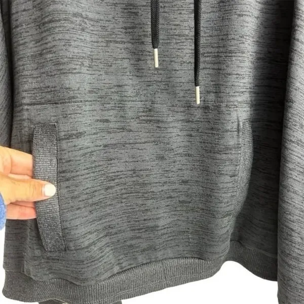 Athleta Women's Gray Hooded Poncho‎ Sweatshirt Pullover Size S - Image 4