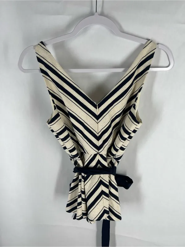 Maeve Anthropologie Mitered Stripe Peplum Top Size 6 - Image 6