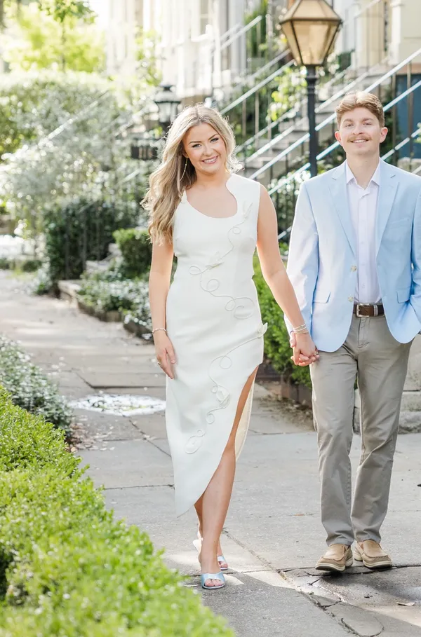 Meshki White Dress Asymmetrical bridal/engagement - Image 3