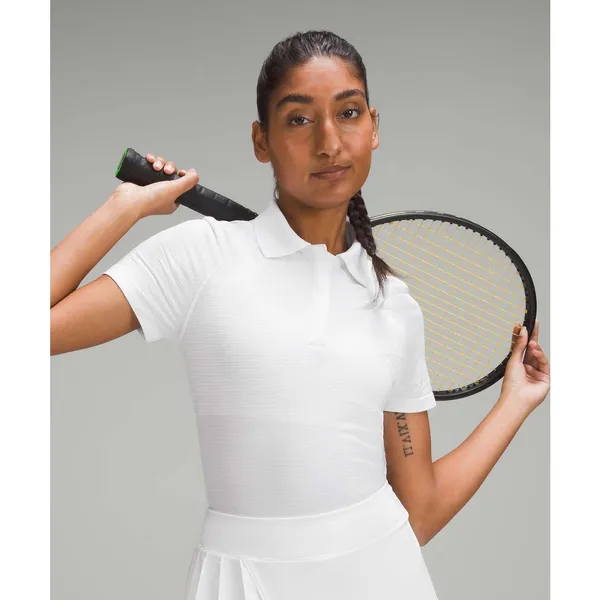 Lululemon Swiftly Tech Short Sleeve Polo Shirt White Size 8 - Image 10