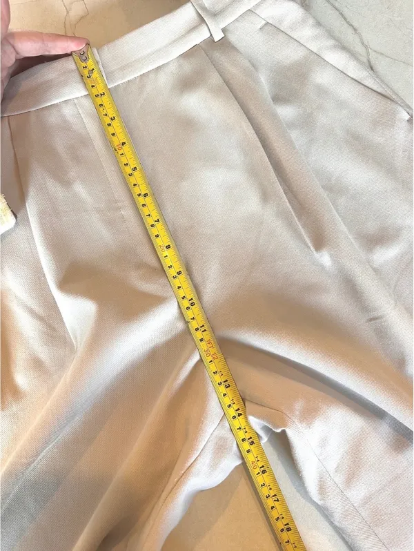 Abercrombie & Fitch Sloane Tailored Wide Leg Pants Trouser Beige Women’s 12/31 - Image 12