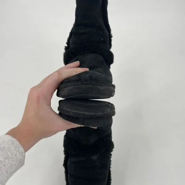 UGG Women's Water Resistant Suede Pull-On Fur‎ Carter Winter Boots Black Size 5 - Image 10