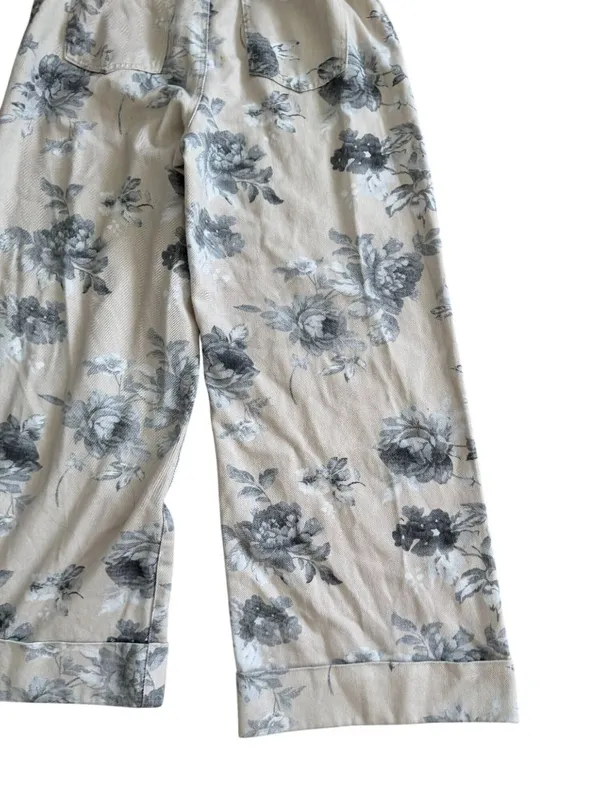 IMILY BELA Cream Floral Wide Leg Jeans Size 12 NEW NWT - Image 2
