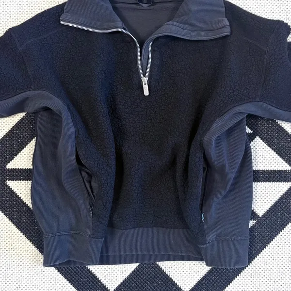 Lululemon Stand Out Sherpa Half Zip Pullover in Black - Image 5