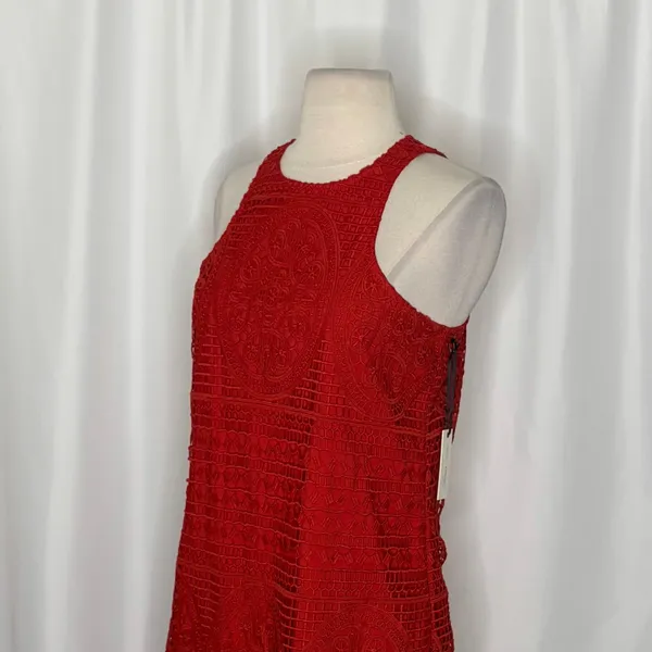 NWT LOVERS & FRIENDS Caspian Orange Lace Shift Mini Dress Halter Neck Small - Image 6