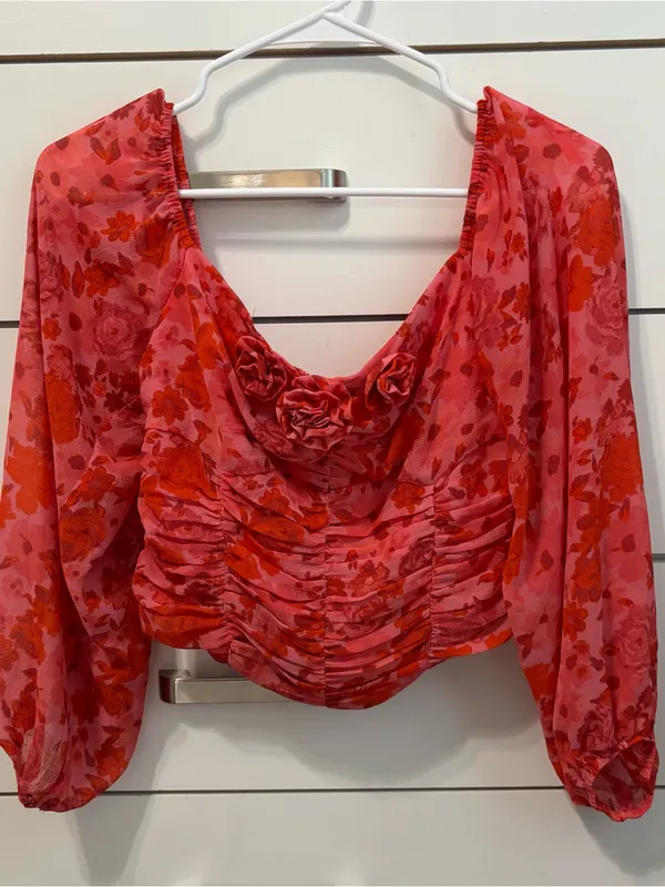 Free People Rosette Floral Blouse - Image 2