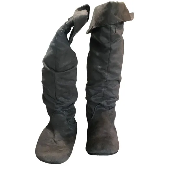 Kohl's Gray Suede Tall Boots Size 9 Medium - Image 8