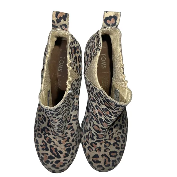 TOMS Kelsey Leopard Print‎ Wedge Ankle Boots 7.5 #1004940619-20 - Image 9