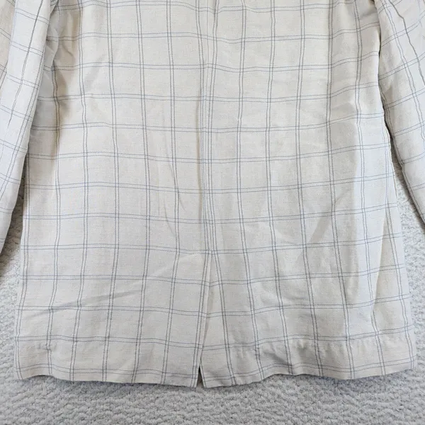 Madewell Dorset Blazer Linen Blend Windowpane Plaid Beige‎ AI160 Womens Small - Image 10