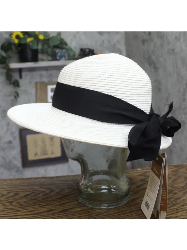 NWT Scala Womens Paper Braid Hat with Dimensional Brim LP149 White - Image 3