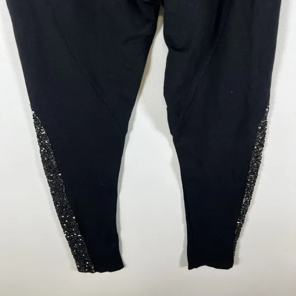 Alice + Olivia Black Sequin Accent Slim Fit Ponte Pants Size‎ 4 Waist Designer - Image 9