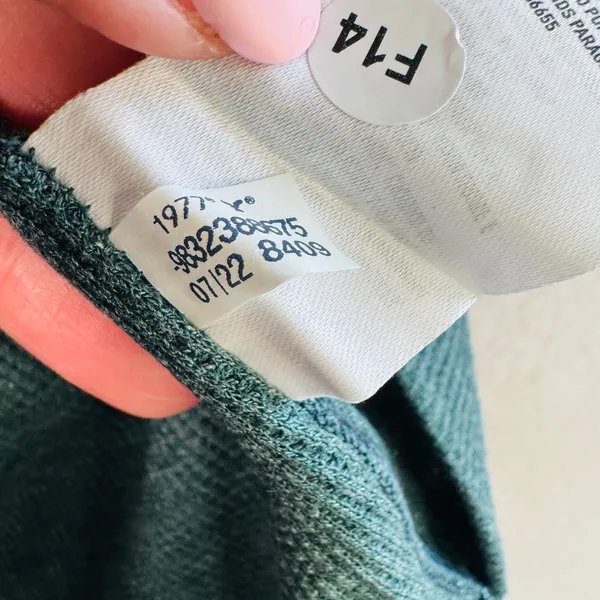American Eagle Waffle Knit Thermal Top Cropped Notch Neck Teal Green XL Soft Y2K - Image 5