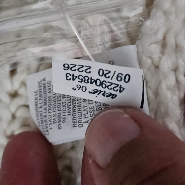 Aerie Cream Button Mockneck Cable Knit Detail Sweater Size Large - Image 12