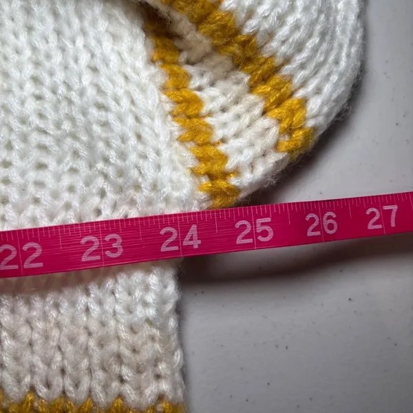 Leche Cream‎ Gold Striped Loose Knit Long Sleeve Sweater L Large Soft Preppy - Image 8