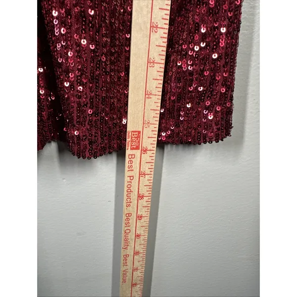 NWT Vince Camuto Small Womens Sequin Tank Top Red Lined V-Neck Party - Image 4
