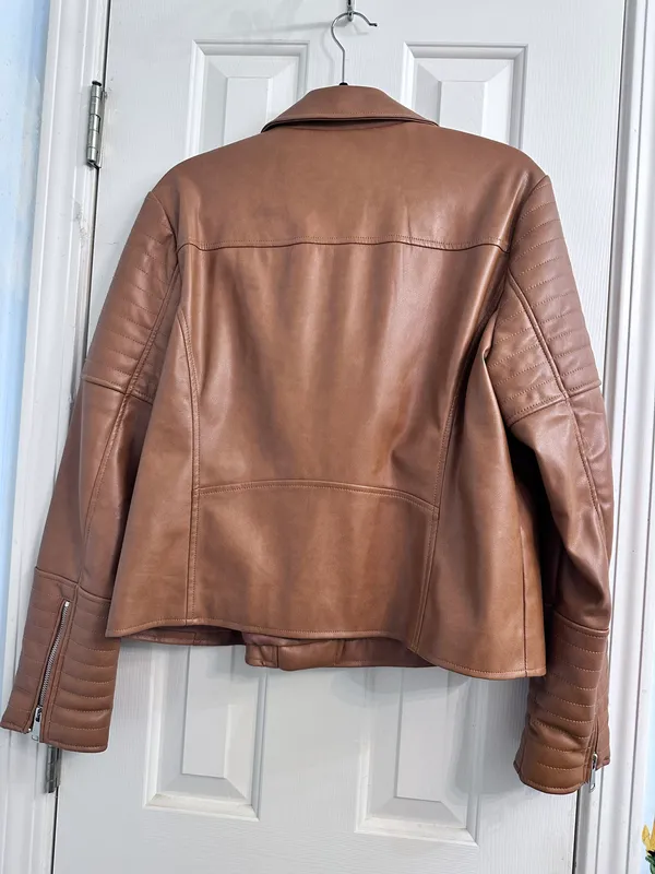 Jacket Leather Brown Size XL - Image 2