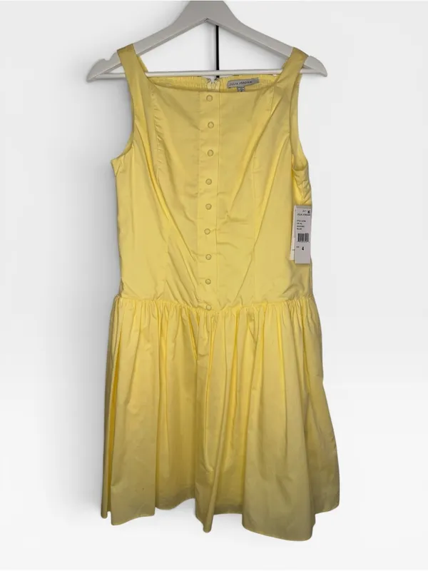 Julia Jordan Yellow Cotton Poplin Drop Waist Button Mini Dress Size 4 NWT - Image 7