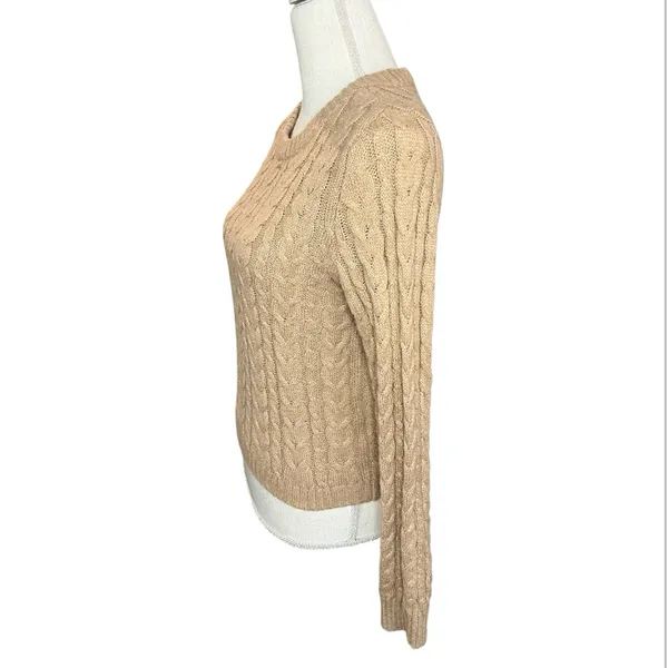 American Eagle outfitters tan Cable Knit Sweater preppy heritage academia - Image 3