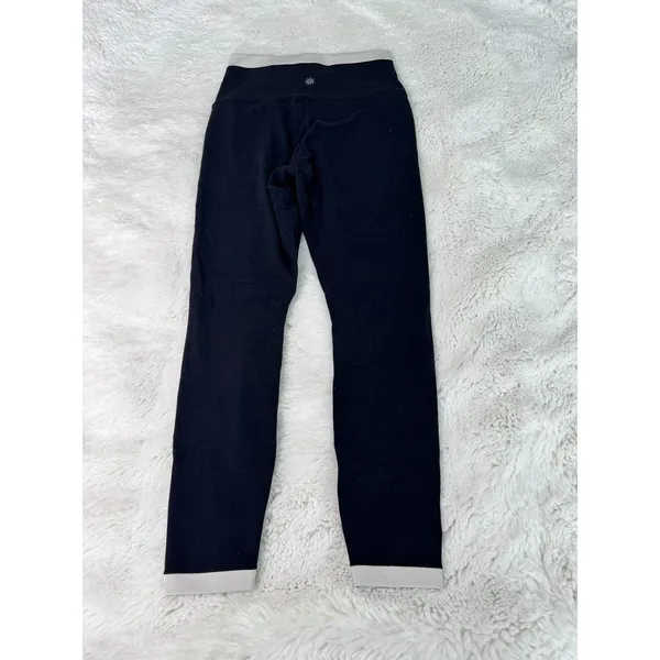 Athleta Transcend Tipped 7/8 Leggings Black Bone S/P Petite High Rise - Image 4