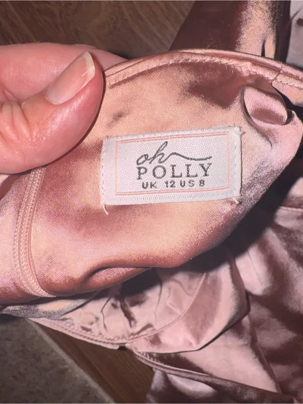 Oh Polly Dusty Rose Satin Halter Maxi Dress - Image 6